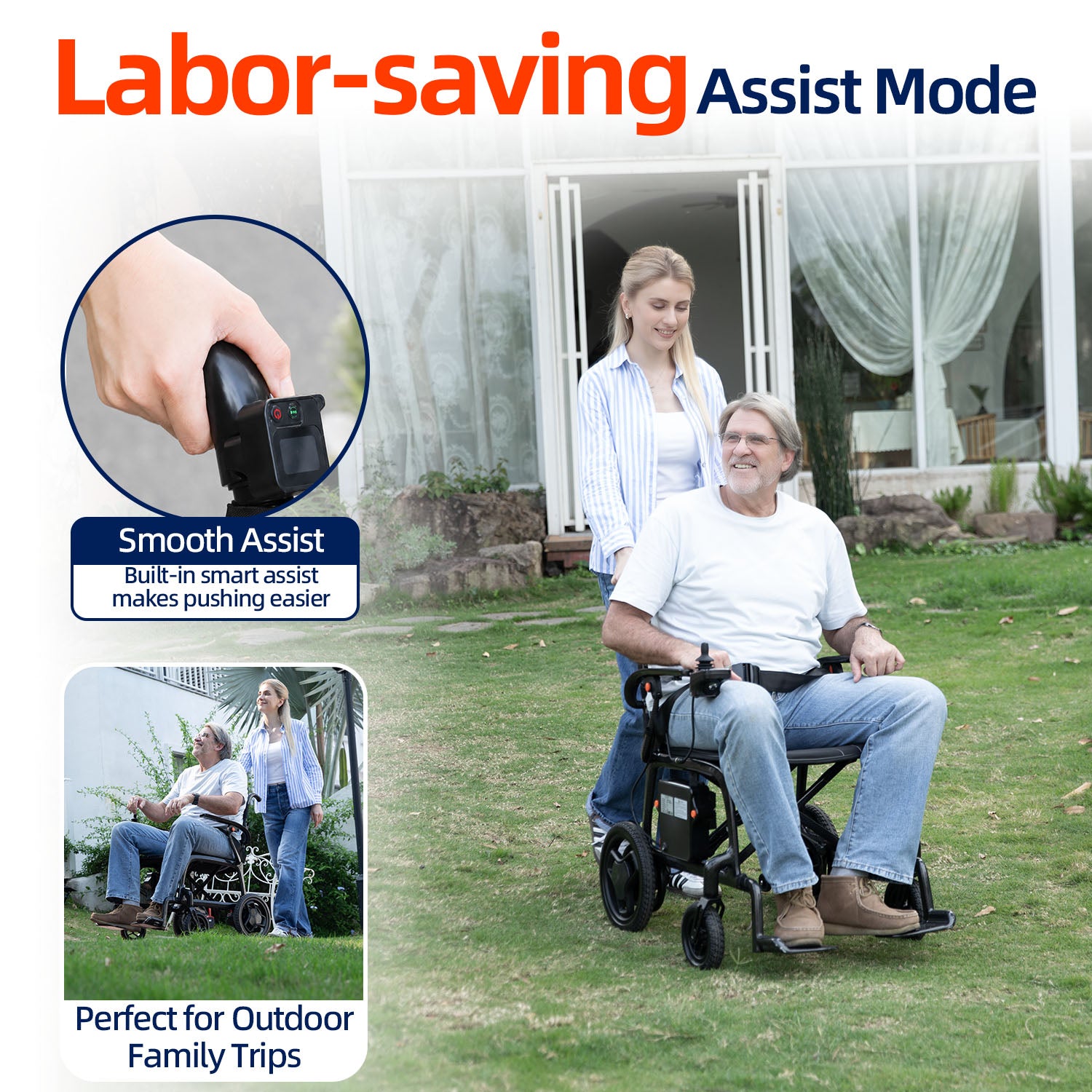 Ecomobi EW02 Carbon Fiber Electric Wheelchair for Seniors – Lightweight Foldable Power Wheelchair with 30-Mile Range, Airline Approved for Travel