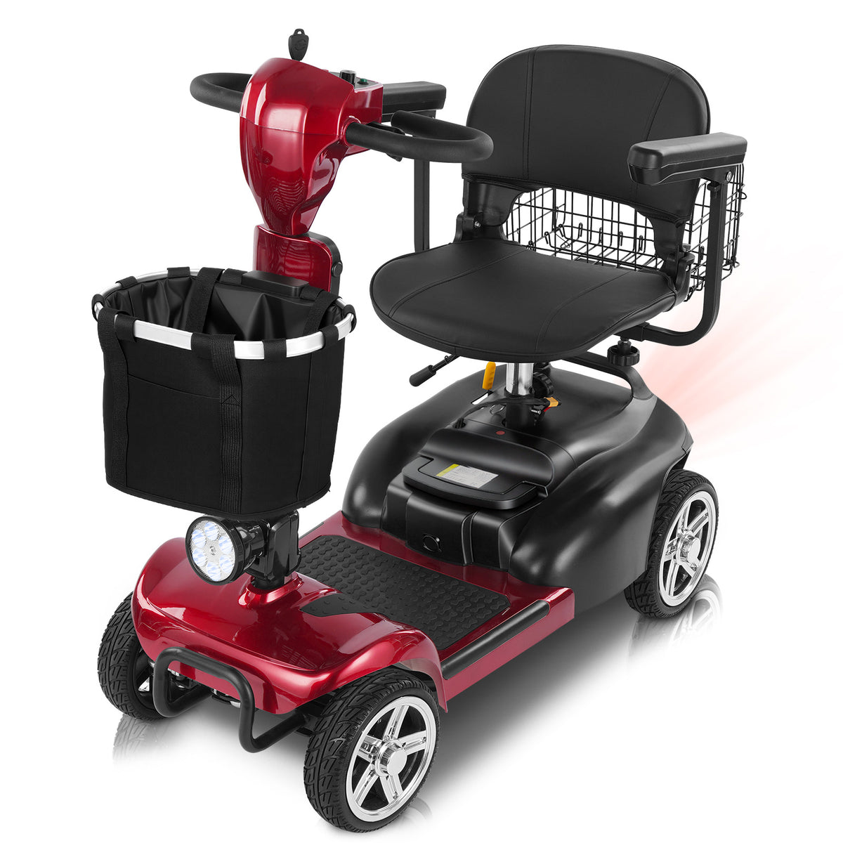 Mbxcooter 4 Wheel Mobility Scooter for Adults/Seniors,15-45 Miles Folding Electric Mobility Scooter,350W Electric Powered Wheelchair Device,Long Range Power Extended Battery,Dual Baskets