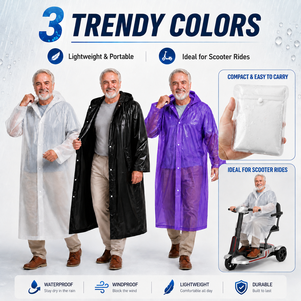Ecomobi Premium Waterproof Raincoat Stay Dry and Comfortable on Every Ride