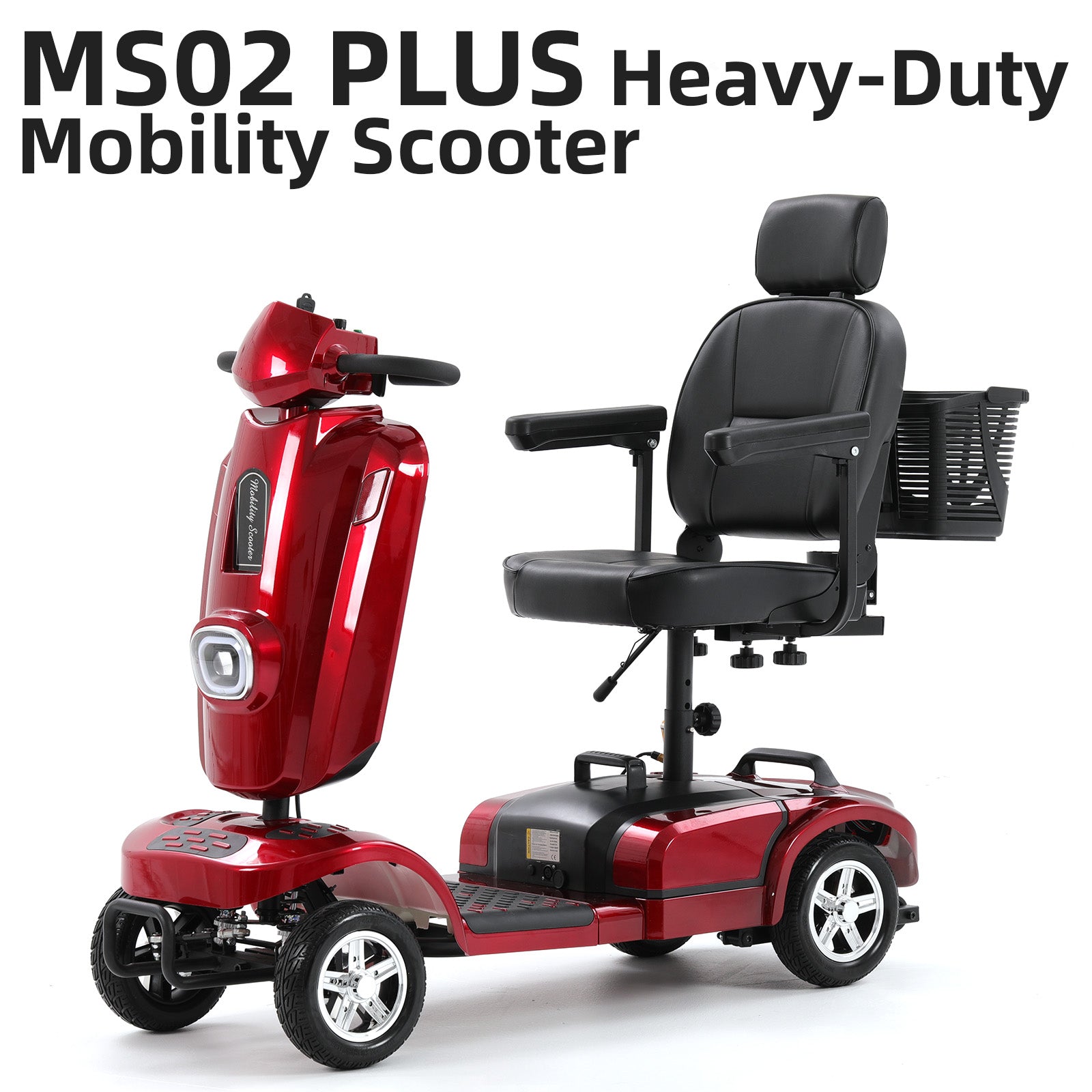 Ecomobi MS02 Plus Heavy-Duty Mobility Scooter for Seniors – 16/26-Mile Range | 400 lbs Capacity