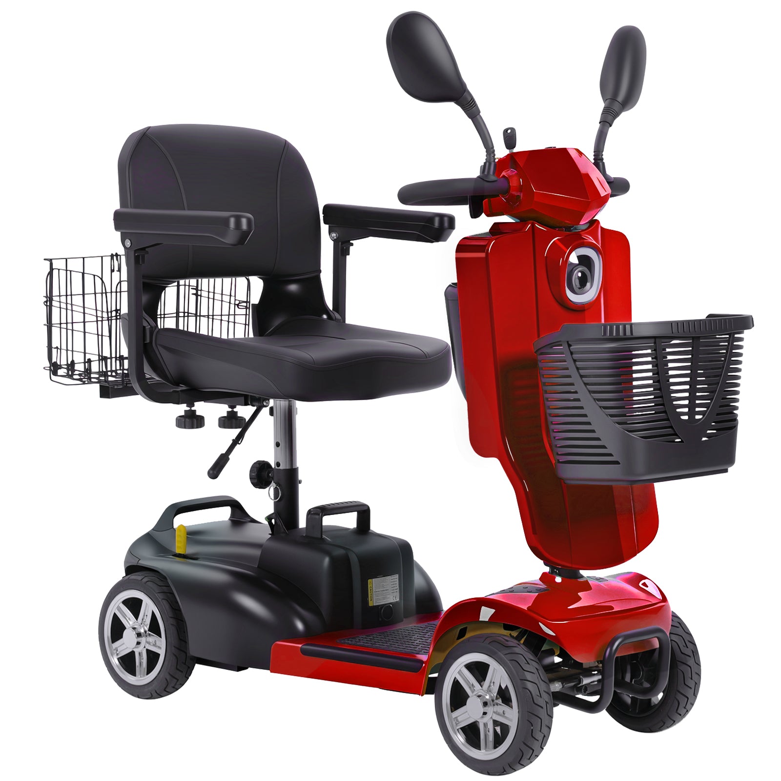 Ecomobi MS02 Pro Mobility Scooter for Seniors & Adults, 15/30 Mile Range, 7 MPH, 350W Motor, Foldable 4-Part Design with 360° Rotating Seat