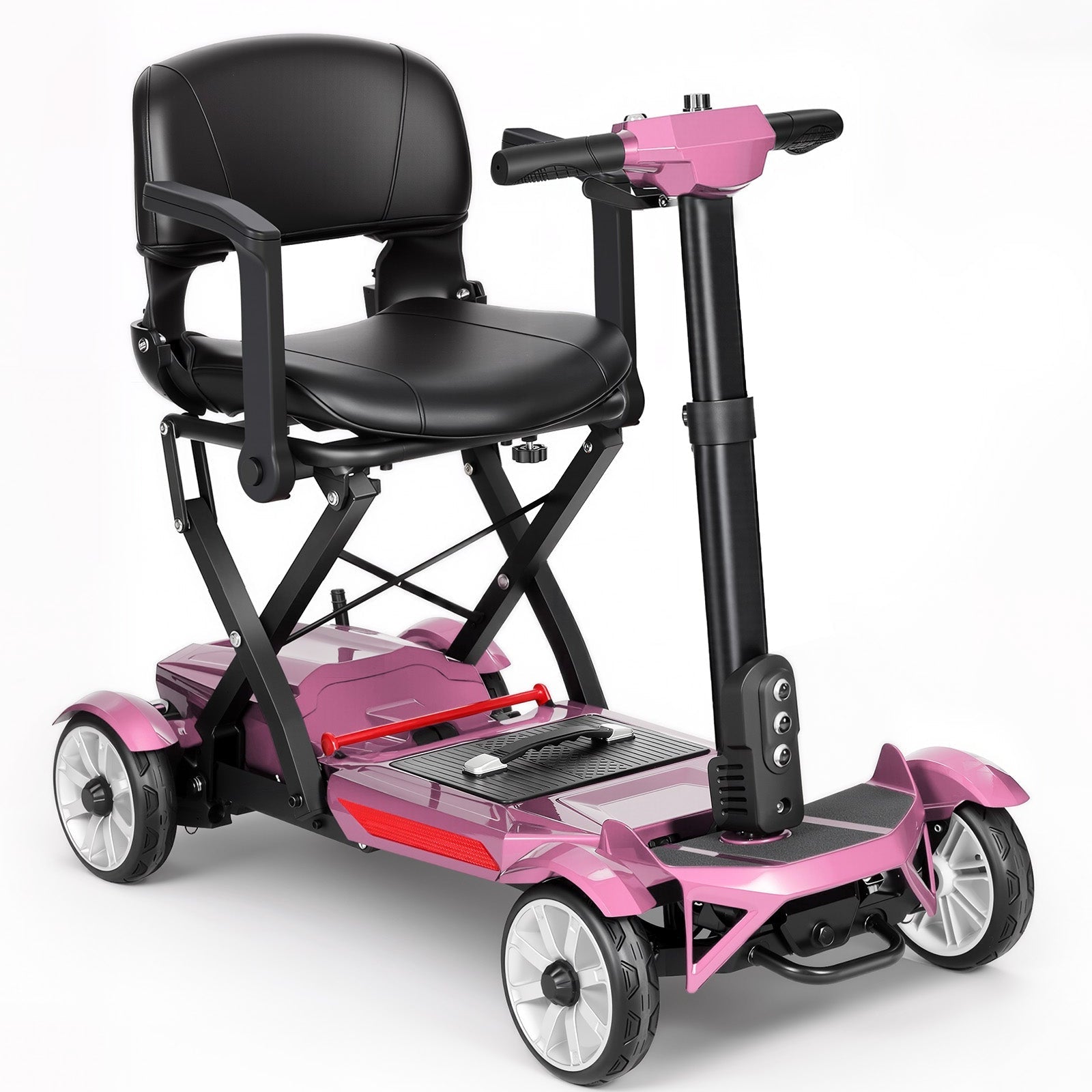 ECOMOBI M4 4-Wheel Manual Foldable Mobility Scooter for Seniors – Ultra-Compact & Portable, Up to15-20 Mi Range