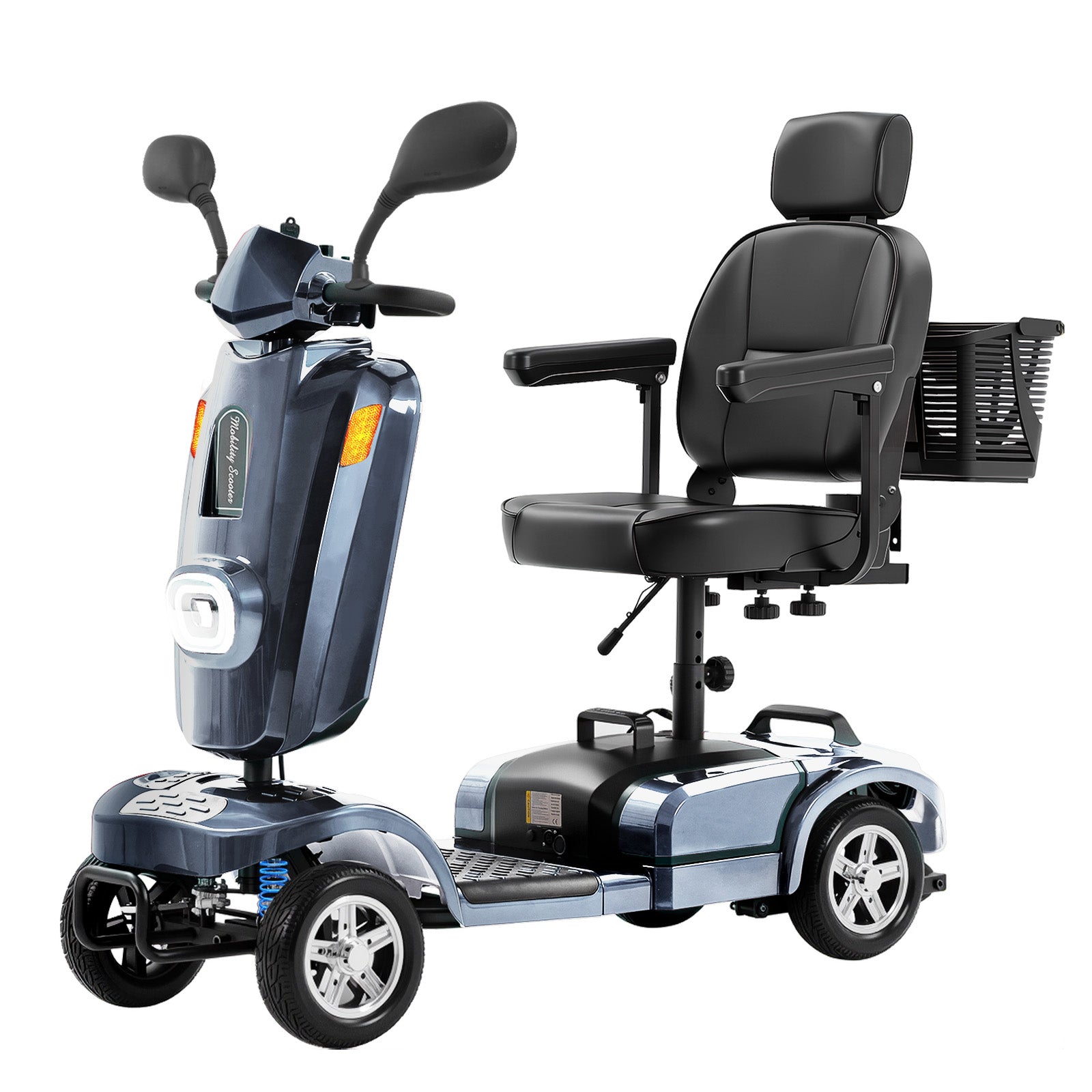 Ecomobi MS02 Plus Heavy-Duty Mobility Scooter for Seniors – 16/26-Mile Range | 400 lbs Capacity