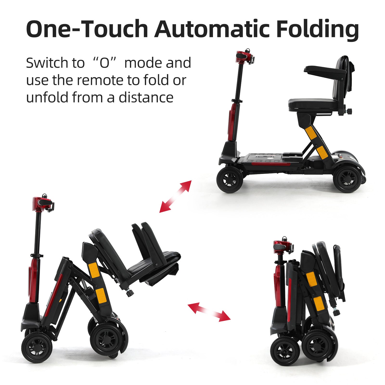 Ecomobi™ MS02-F Ultra Automatic Folding Mobility Scooter for Seniors – 15-Mile Range | 330 lbs Capacity | Airline Approved