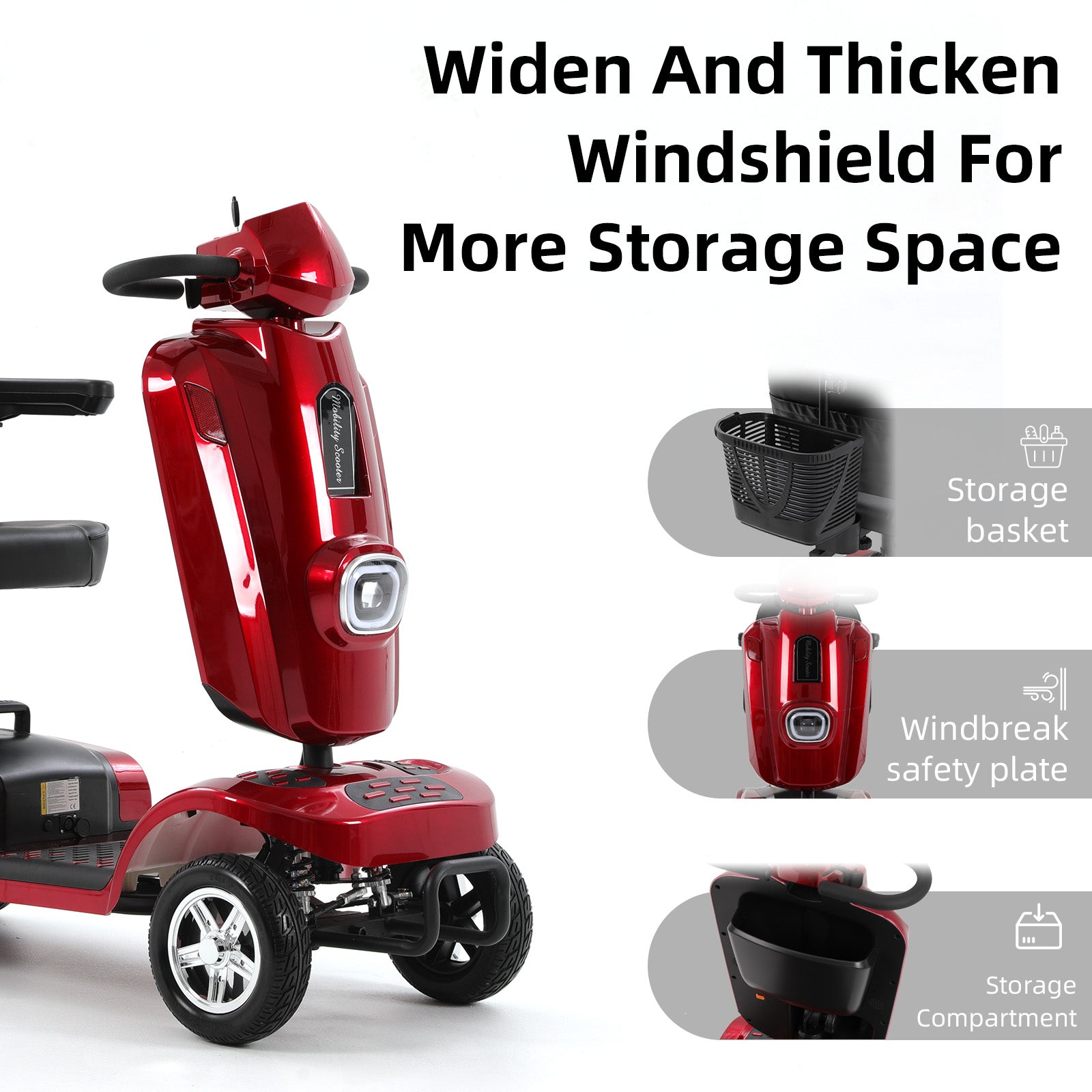 Ecomobi MS02 Plus Heavy-Duty Mobility Scooter for Seniors – 16/26-Mile Range | 400 lbs Capacity