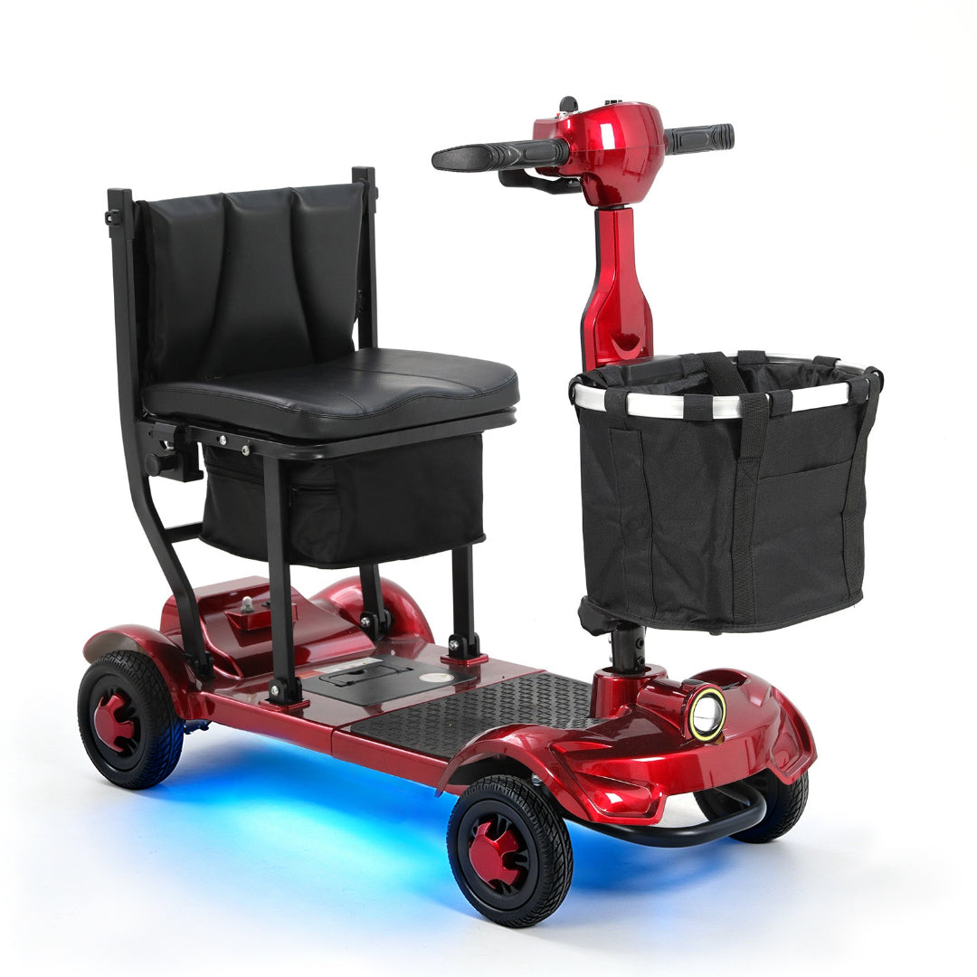 ECOMOBI MS01 F Lightweight Mobility Scooter, 41 lbs, 12/24 Mile Range, 300 lbs Capacity, LED Light & Triple Storage