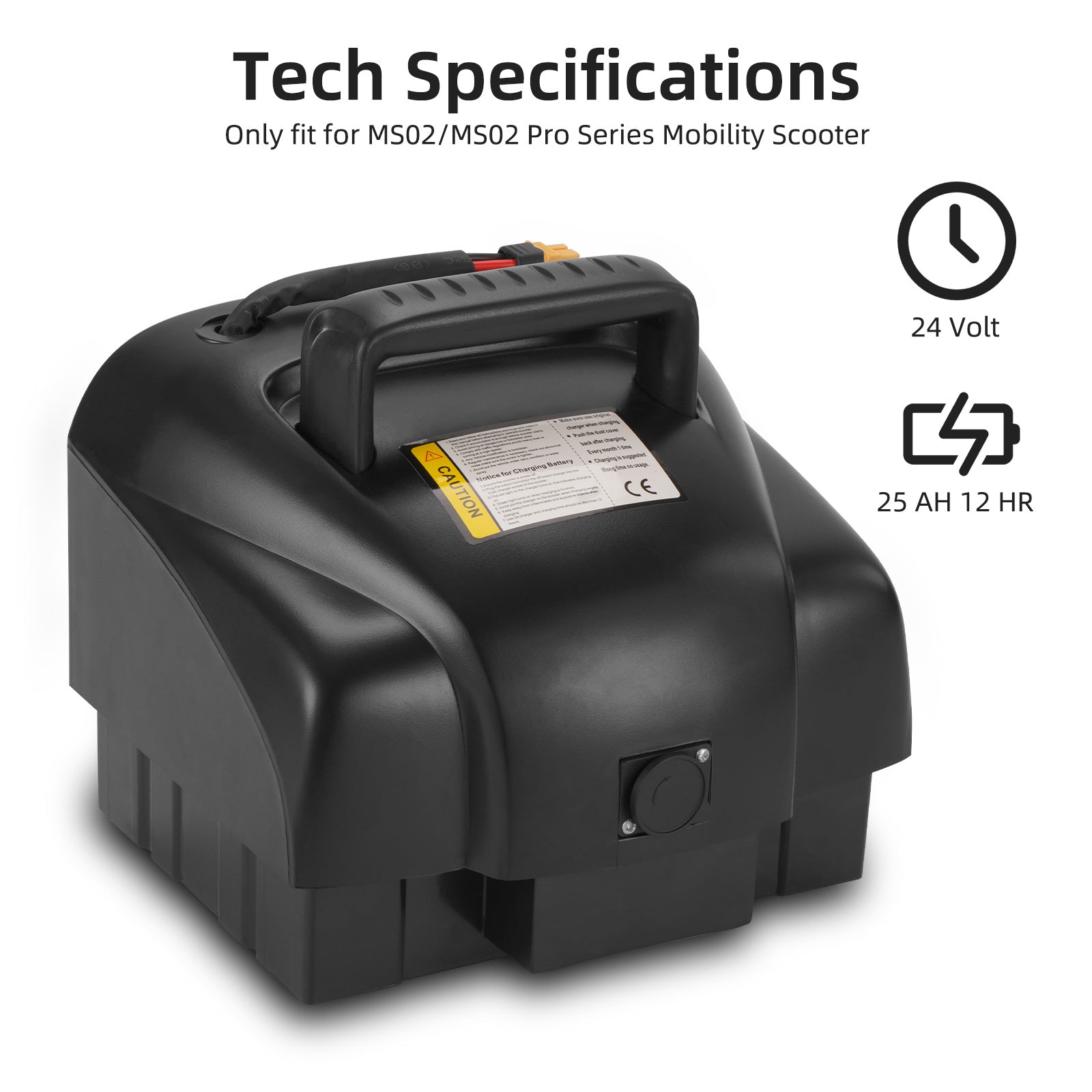 ECOMOBI 25Ah Replacement Lithium Battery for MS02 & MS02 Pro | OEM Compatible| 30-Mile Range