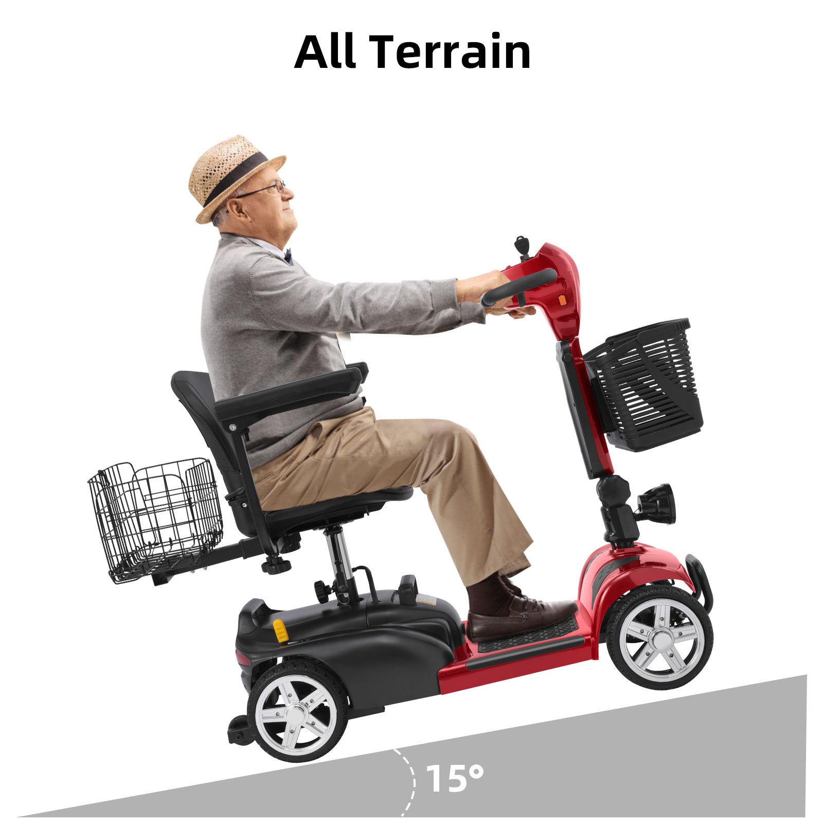 Ecomobi MS02 4-Wheel Mobility Scooter for Seniors β 30-Mile Range | 7 MPH Top Speed