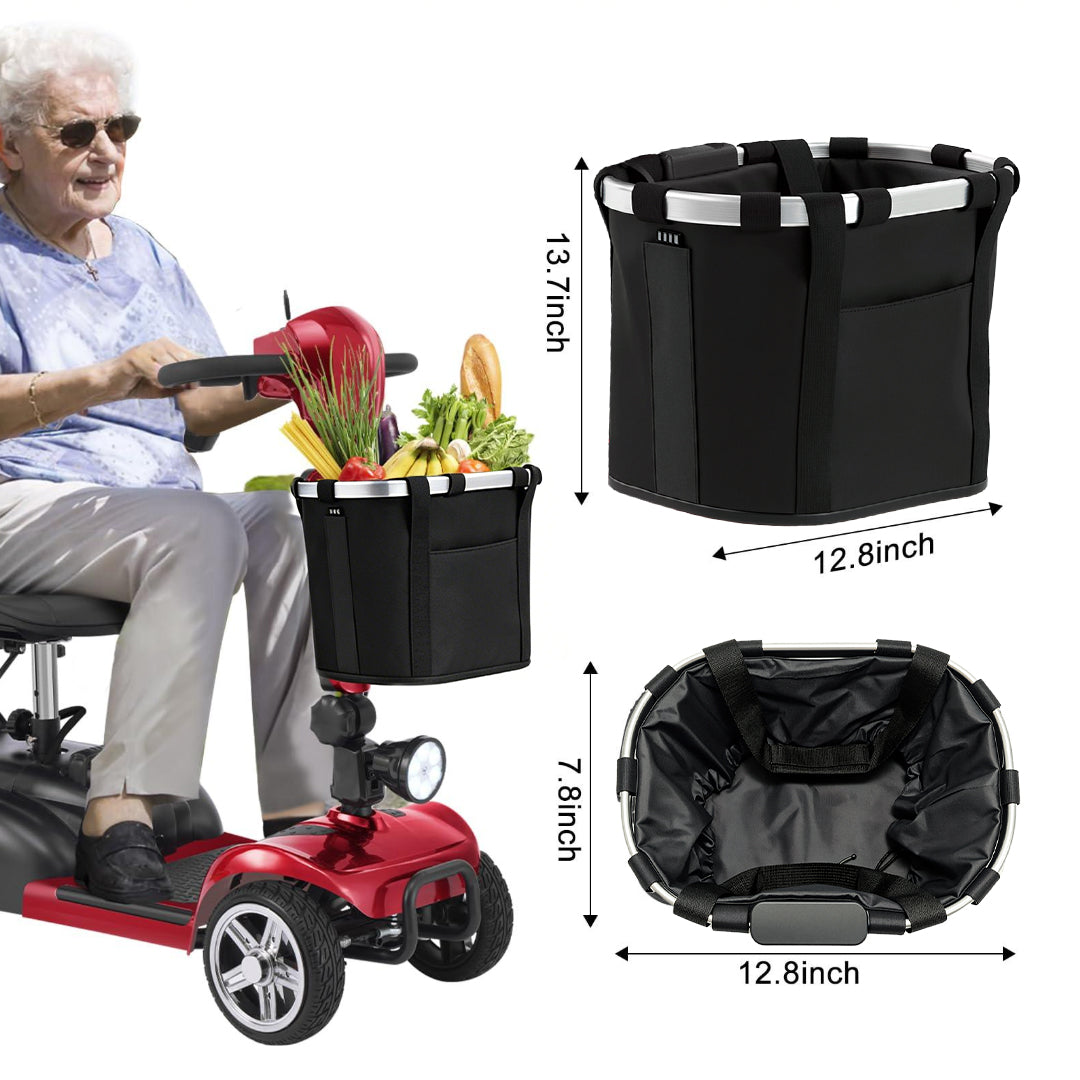 ECOMOBI Front Basket for MS02 &MS02PRO &MS02MAX &MS02F &MS02-FUltra &MS01 &MS01F &M1 Mobility Scooters | 25LBS Capacity