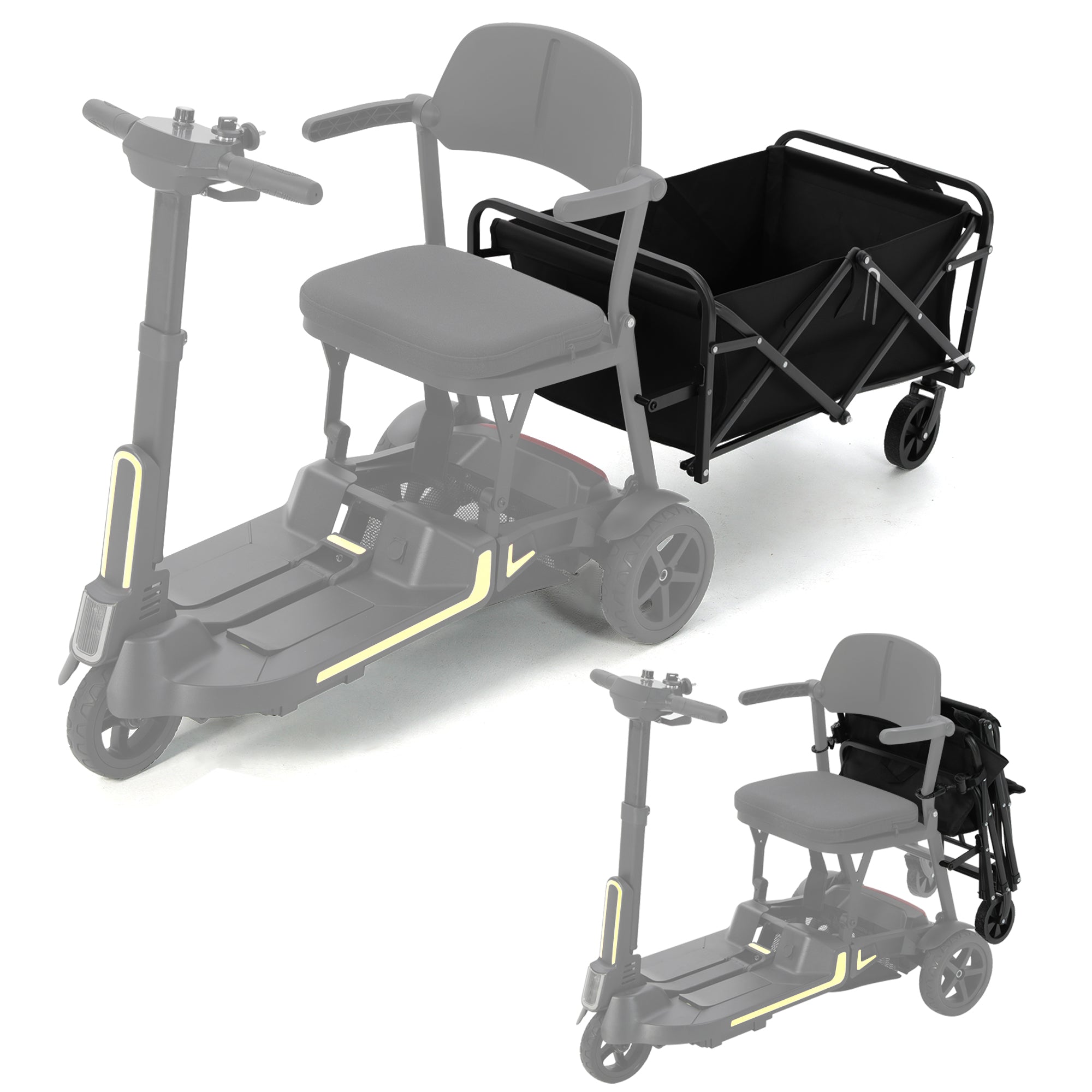 ECOMOBI M3 Rear Folding Storage Cart – Compact & Easy to Attach