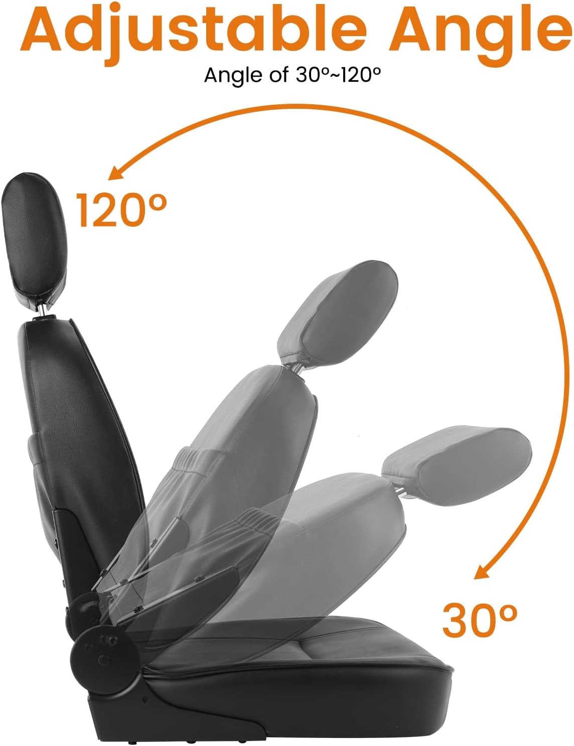 Ecomobi High Back Mobility Scooter Seat - Ergonomic Adjustable Headrest, 10cm Cushion, Foldable for Easy Transportation, Fits MS02/MS02 Pro Mobility Scooters.