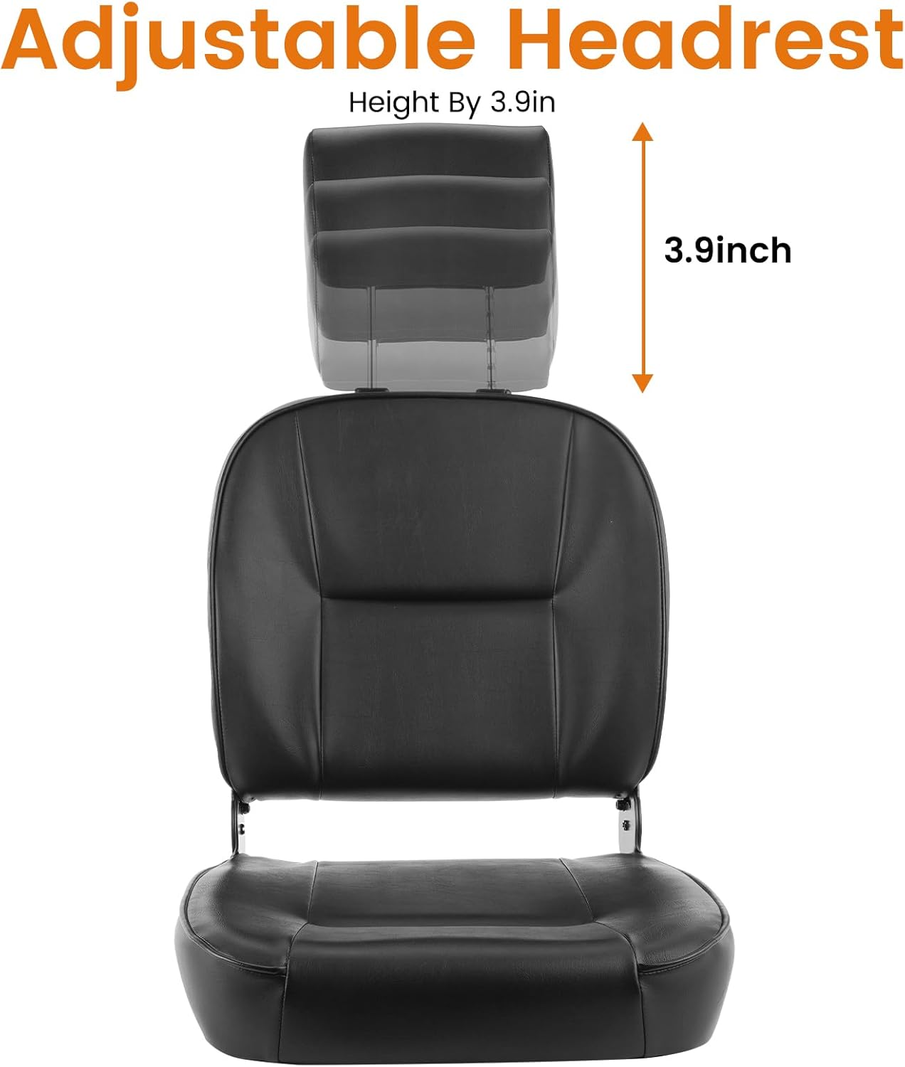 Ecomobi™ High Back Mobility Scooter Seat - Ergonomic Adjustable Headrest, 10cm Cushion, Foldable for Easy Transportation, Fits MS02/MS02 Pro Mobility Scooters.