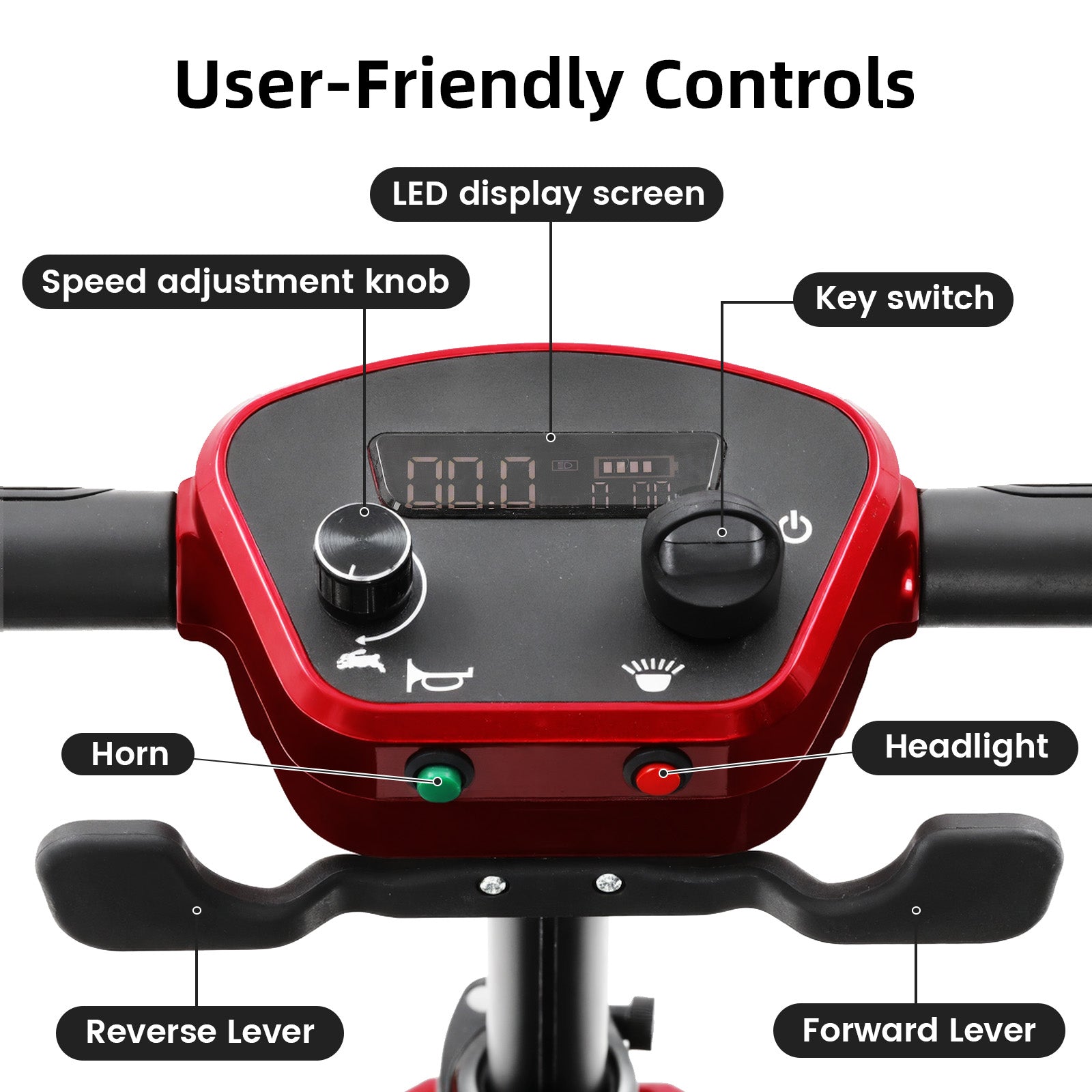 ECOMOBI MS02-F Ultra Automatic Folding Mobility Scooter for Seniors – 15-Mile Range | 330 lbs Capacity | Airline Approved