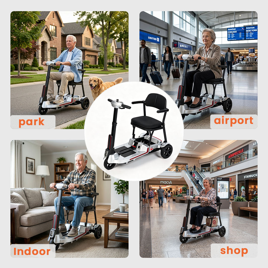 Ecomobi M3 30 lbs Lightweight Foldable Mobility Scooter for Seniors – Up to 32-Mile Long Range