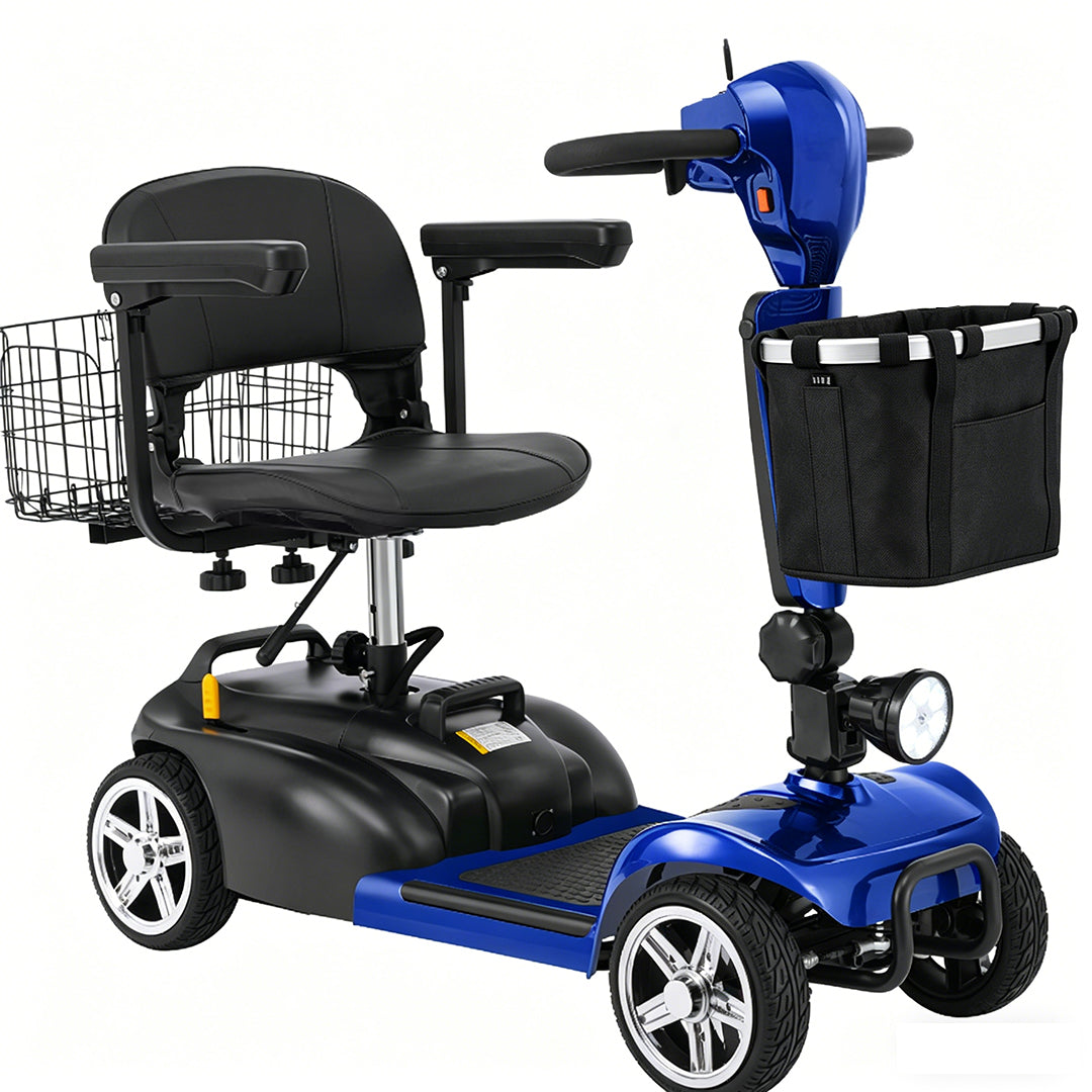 ECOMOBI MS02 4-Wheel Mobility Scooter for Seniors – Lightweight & Compact, Up to 15 Mi Range