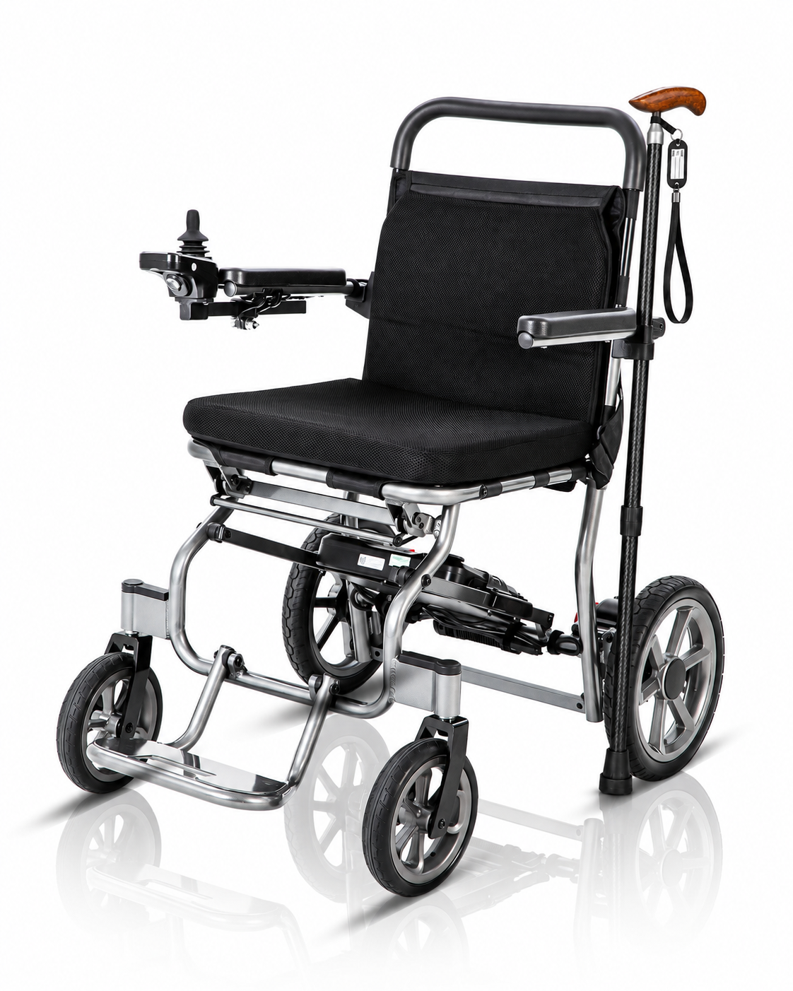 Ecomobi Electric Wheelchair with Carbon Fiber Walking Cane Adjustable