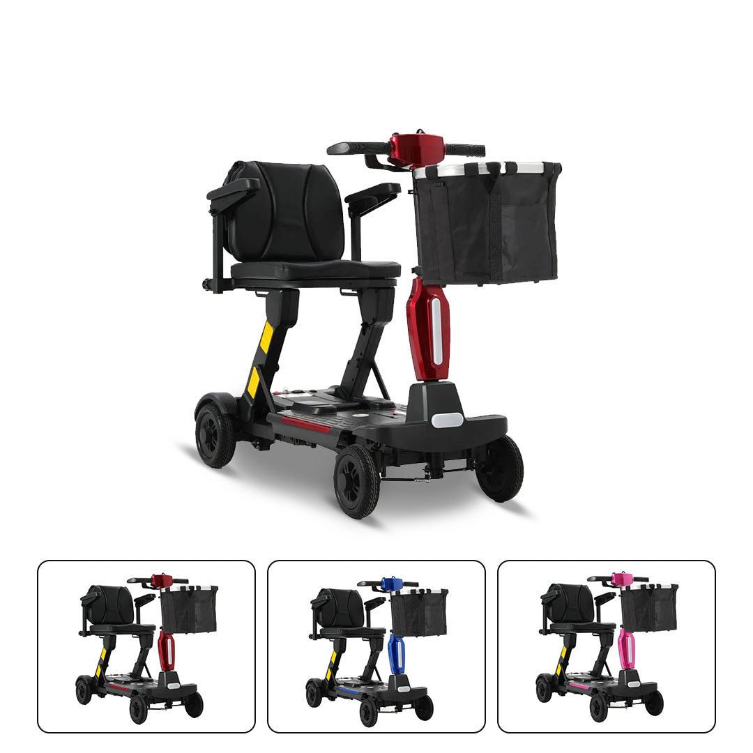 ECOMOBI MS02F-Ultra Automatic Folding Mobility Scooter for Seniors – 15-Mile Range | 330 lbs Capacity | Airline Approved