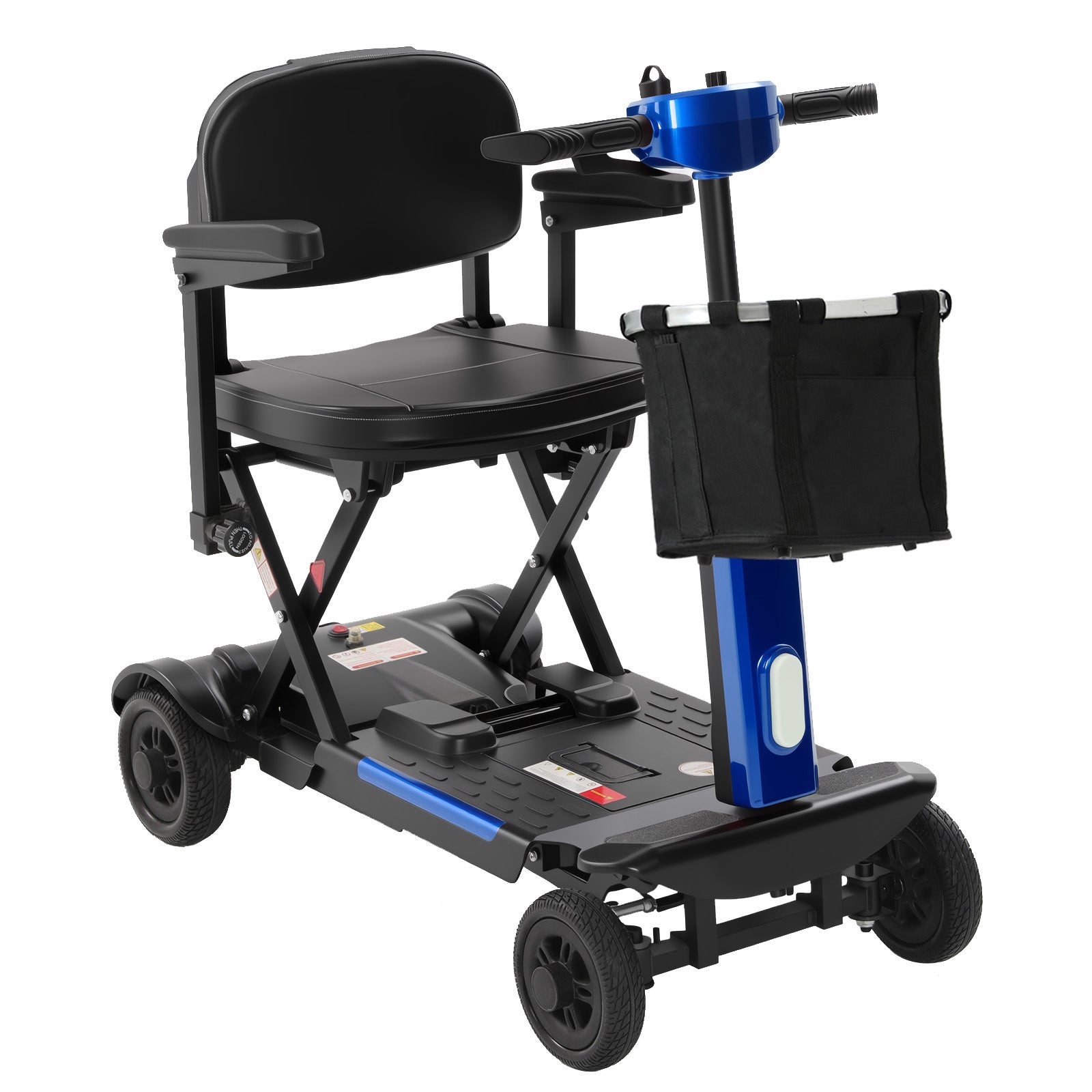 Ecomobi MS02-F Foldable Mobility Scooter for Adults – 15-Mile Range, 330lbs Capacity, Airline Approved