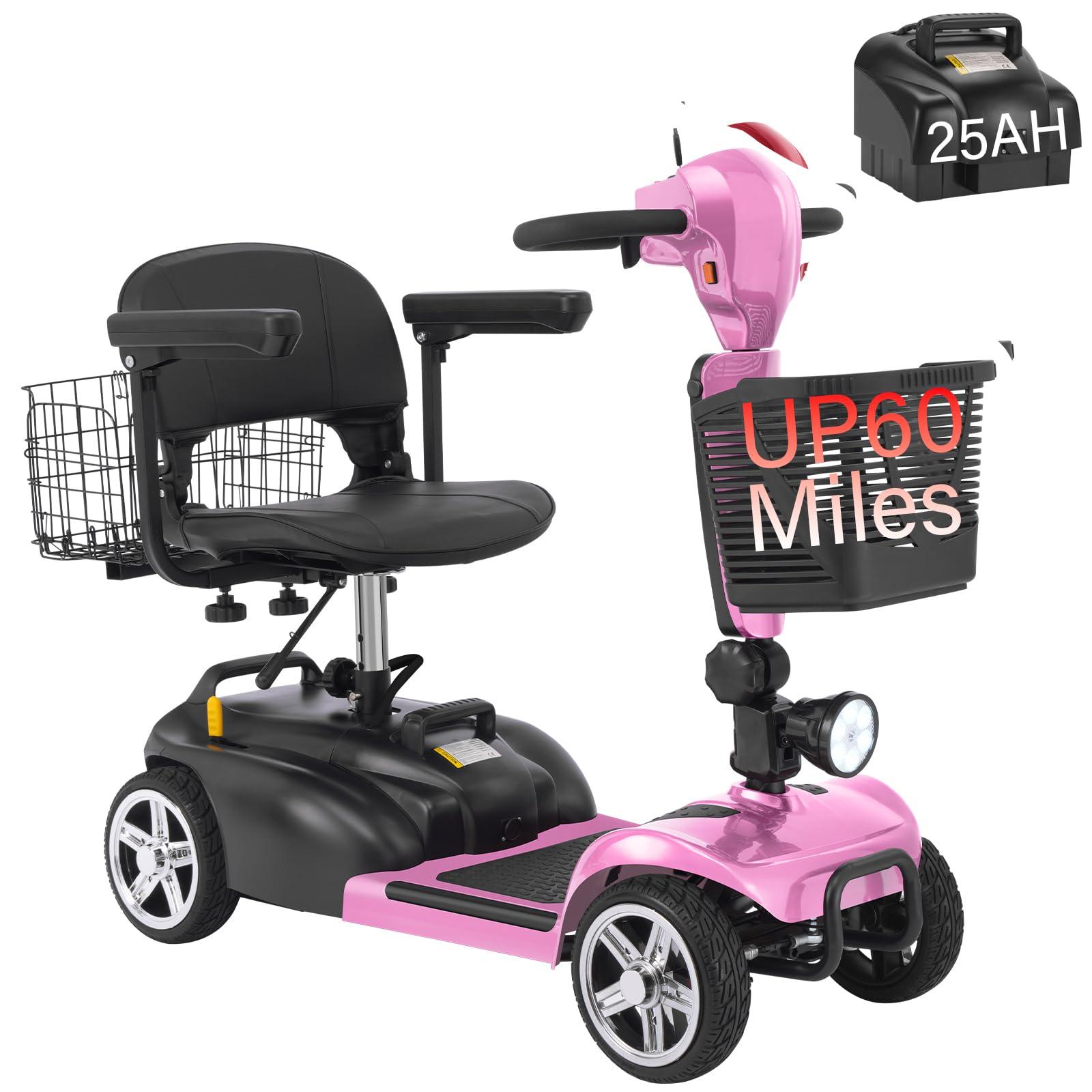 Ecomobi MS02 4-Wheel Mobility Scooter for Adults - 30-Mile Range | 7 MPH Speed