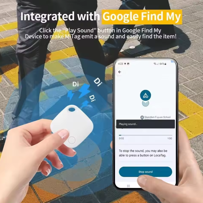 ECOMOBI Smart Locator for IOS and Android Devices Tag Work With Google Find Hub App Positioning Key Finder for Xiaomi Samsung Motorola