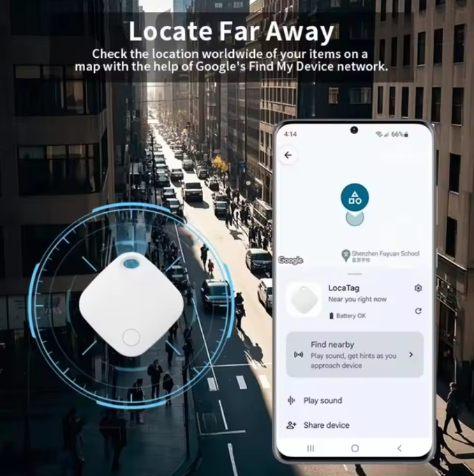 ECOMOBI Smart Locator for IOS and Android Devices Tag Work With Google Find Hub App Positioning Key Finder for Xiaomi Samsung Motorola