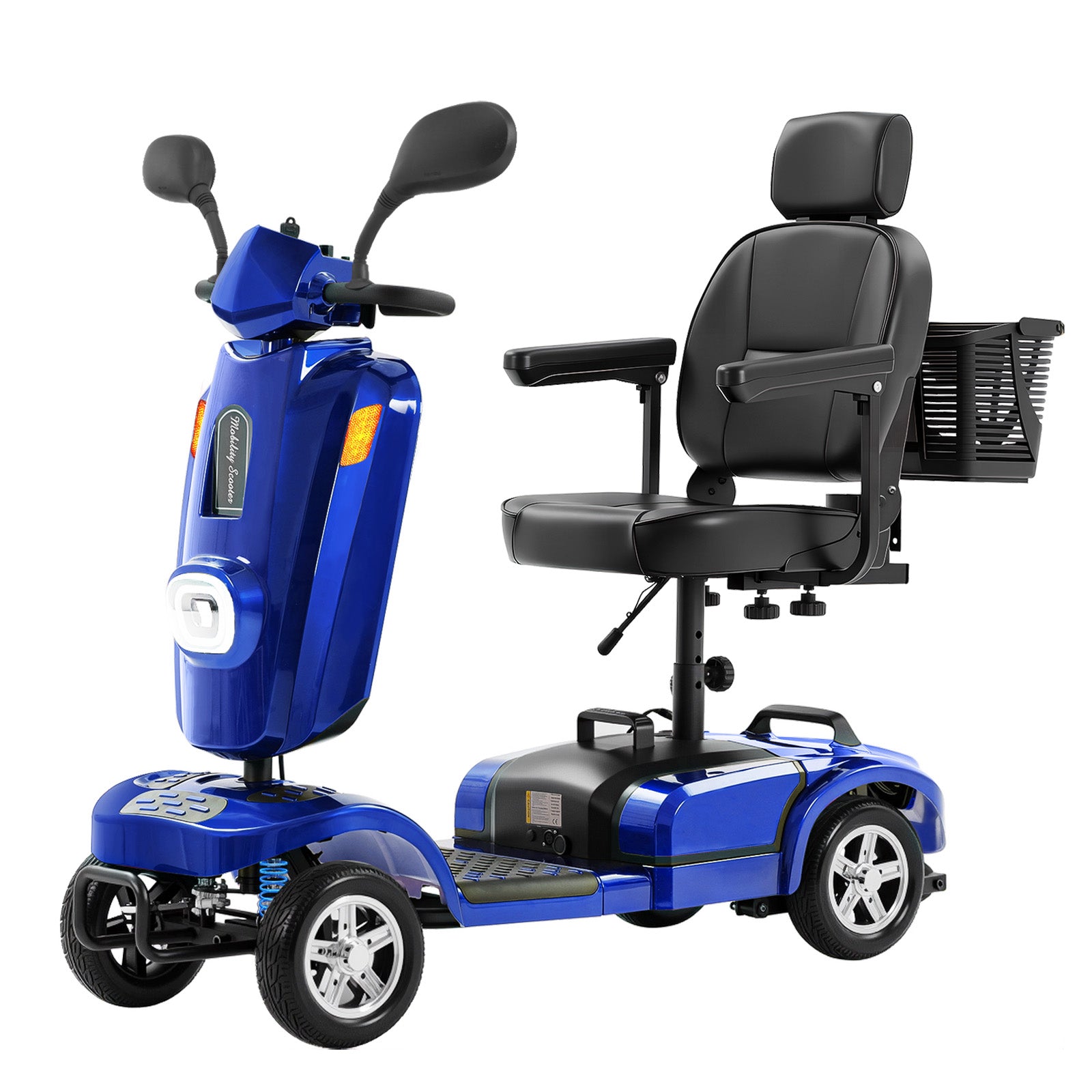 Ecomobi MS02 Plus Heavy Duty Electric Mobility Scooter for Seniors & Adults, 400 Lbs Capacity, 16/26 Mile Range, 9 MPH, 500W Motor, All-Terrain 10" Tires, SUV Trunk Friendly