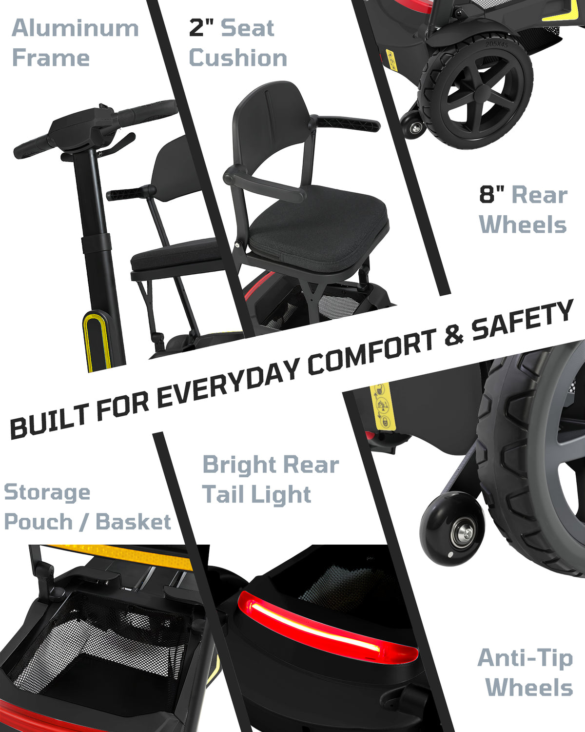 Mbxcooter 30 lbs Lightweight Foldable Mobility Scooter for Seniors & Adults, Portable 3-Wheel Electric Travel Scooter with 33" Turning Radius, Dual Airline-Approved Lithium Batteries, 20–32 Mile Range,Black