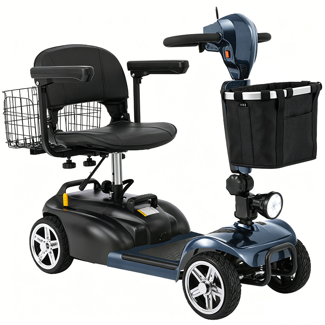 ECOMOBI MS02 4-Wheel Mobility Scooter for Seniors – Lightweight & Compact, Up to 15 Mi Range