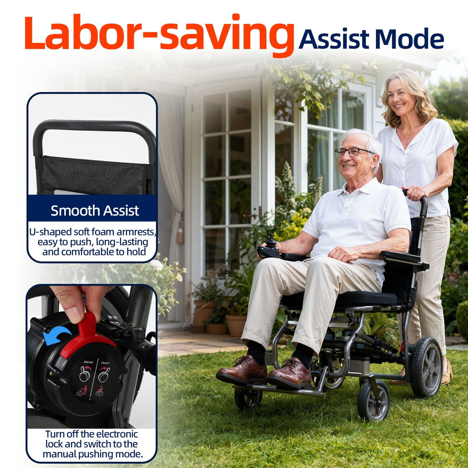 Ecomobi EW03 Electric Wheelchair Foldable Lightweight Aluminum Alloy 265lbs