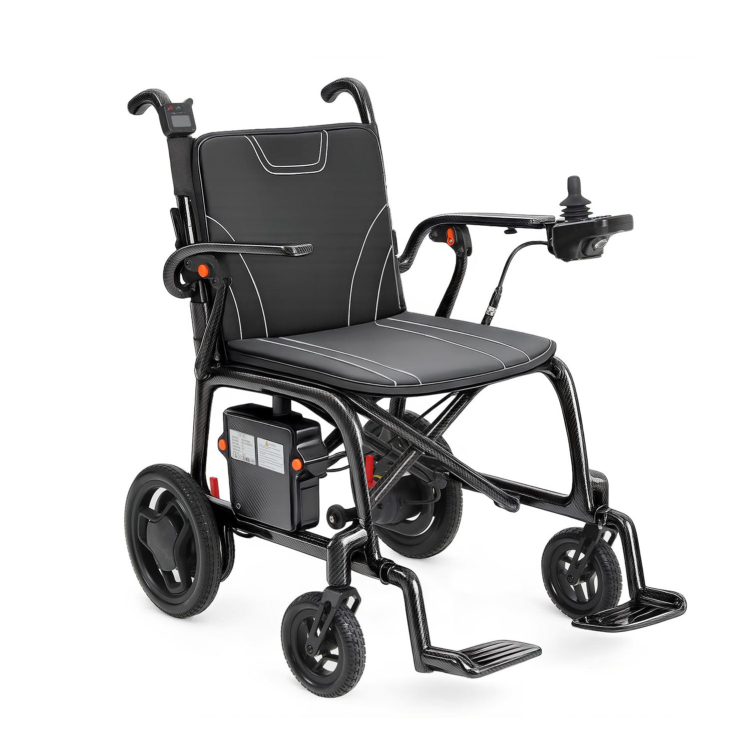 Ecomobi EW02 Carbon Fiber Electric Wheelchair for Seniors – Lightweight Foldable Power Wheelchair with 30-Mile Range, Airline Approved for Travel