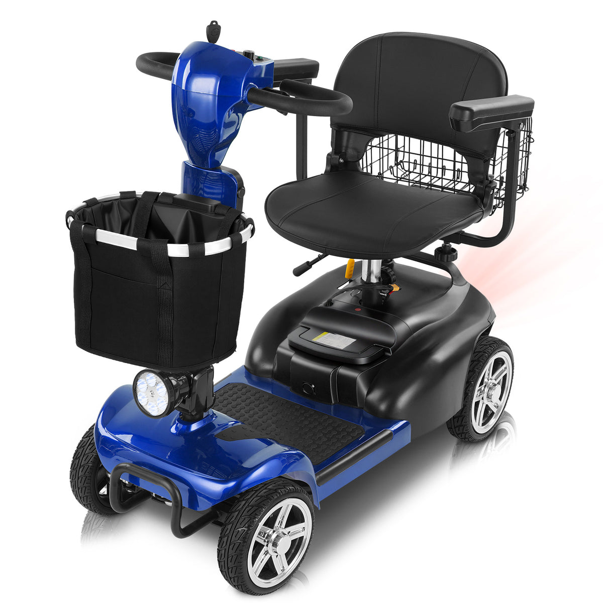 Mbxcooter  4 Wheel Mobility Scooter for Adults/Seniors,15-45 Miles Folding Electric Mobility Scooter,350W Electric Powered Wheelchair Device,Long Range Power Extended Battery,Dual Baskets