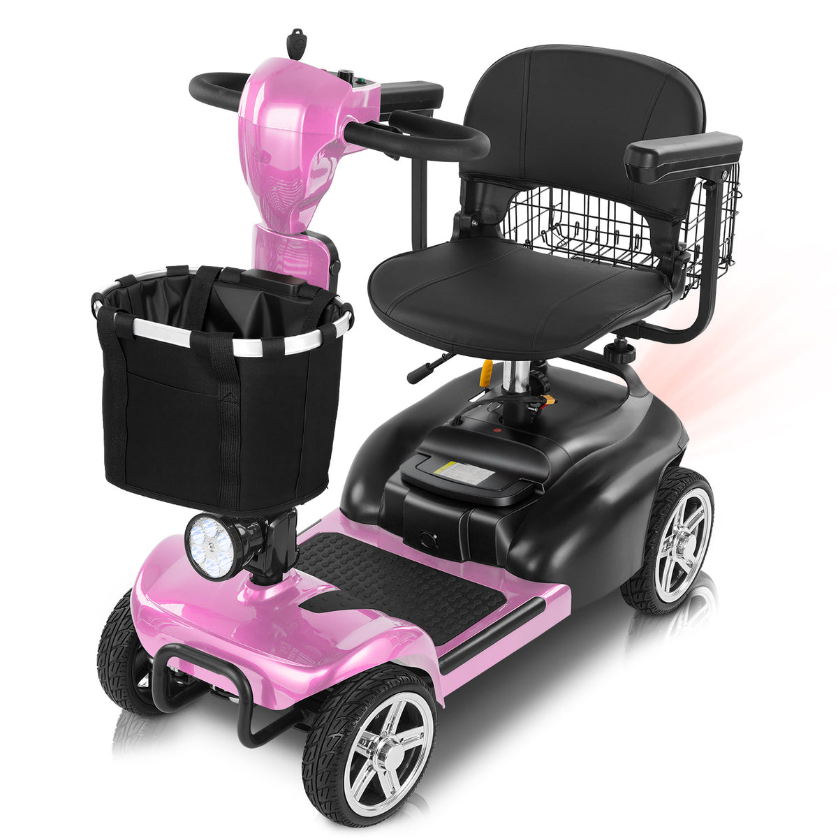 Mbxcooter  4 Wheel Mobility Scooter for Adults/Seniors,15-45 Miles Folding Electric Mobility Scooter,350W Electric Powered Wheelchair Device,Long Range Power Extended Battery,Dual Baskets