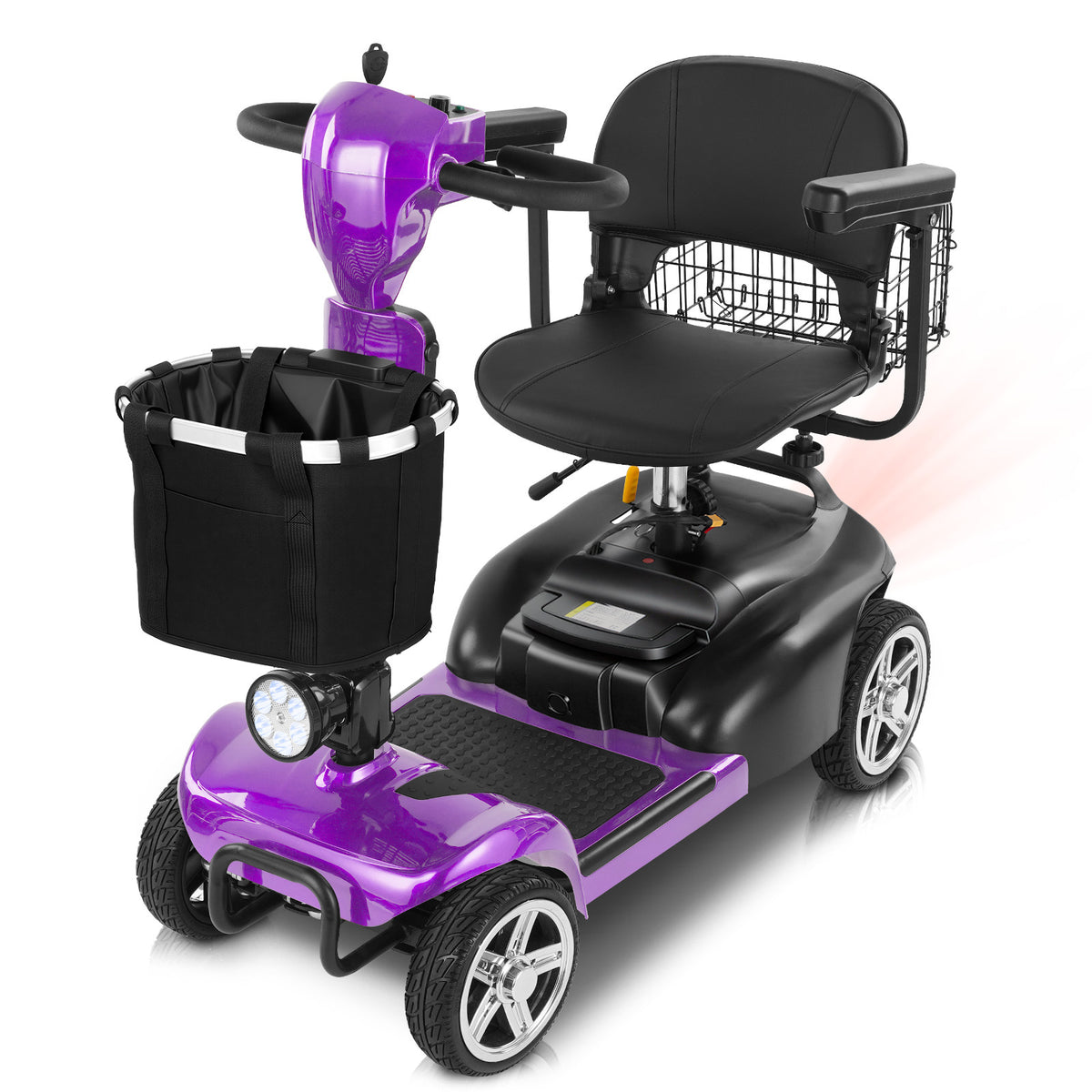 Mbxcooter  4 Wheel Mobility Scooter for Adults/Seniors,15-45 Miles Folding Electric Mobility Scooter,350W Electric Powered Wheelchair Device,Long Range Power Extended Battery,Dual Baskets