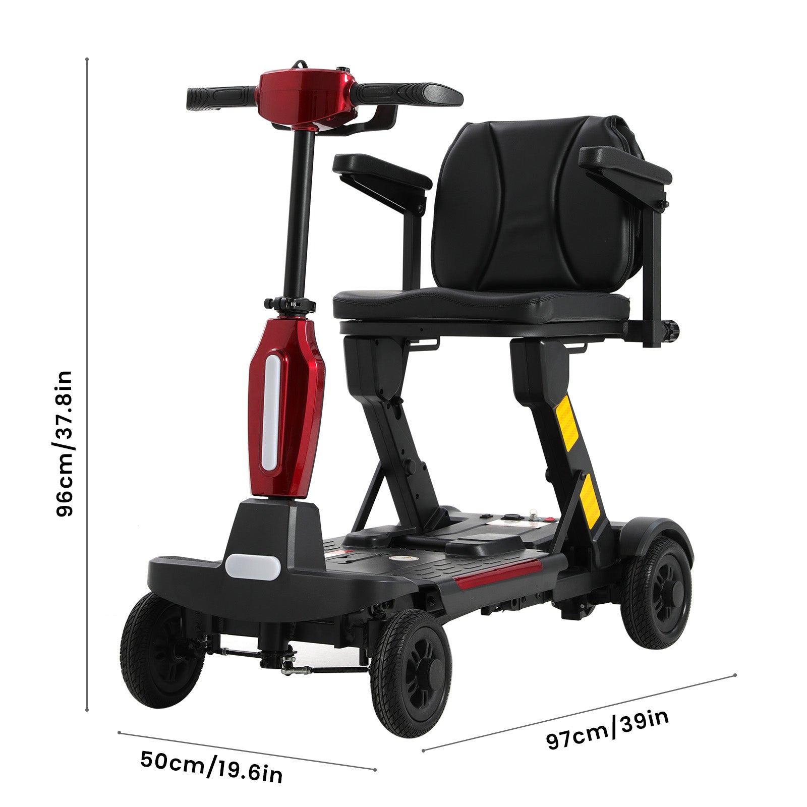 Ecomobi MS02-F Foldable Mobility Scooter for Seniors – 15-Mile Range | 330 lbs Capacity | Airline Approved