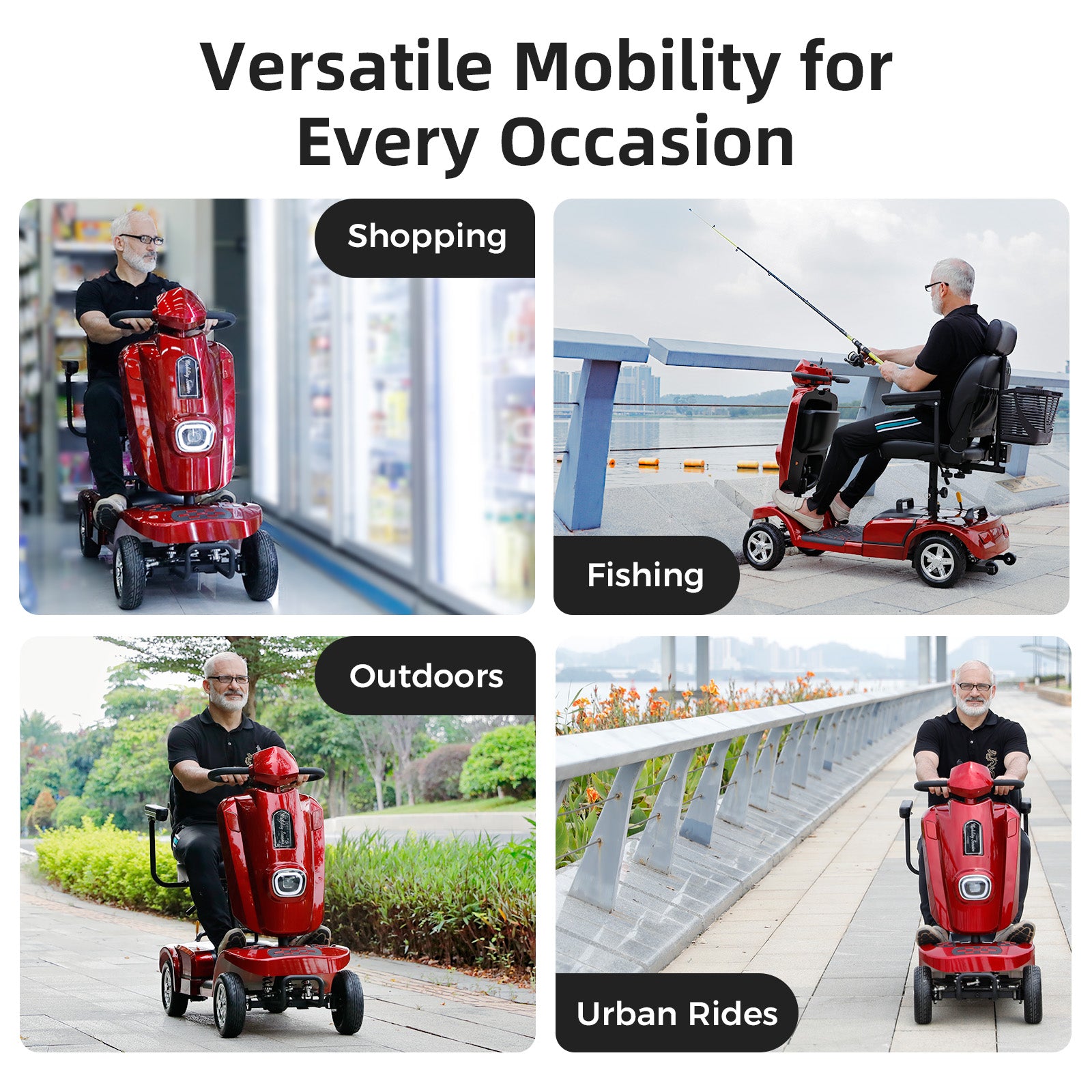 Ecomobi MS02 Plus Heavy-Duty Mobility Scooter for Seniors – 16/26-Mile Range | 400 lbs Capacity