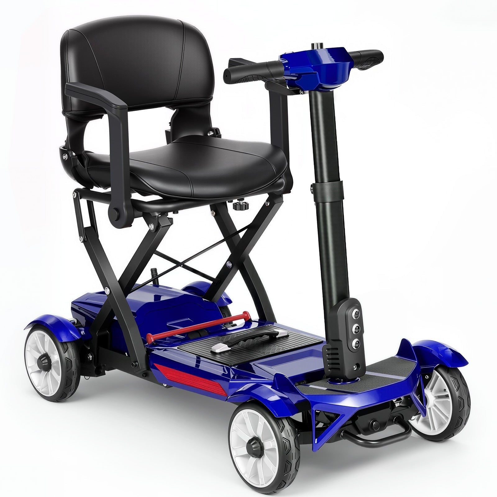 ECOMOBI M4 4-Wheel Manual Foldable Mobility Scooter for Seniors – Ultra-Compact & Portable, Up to15-20 Mi Range