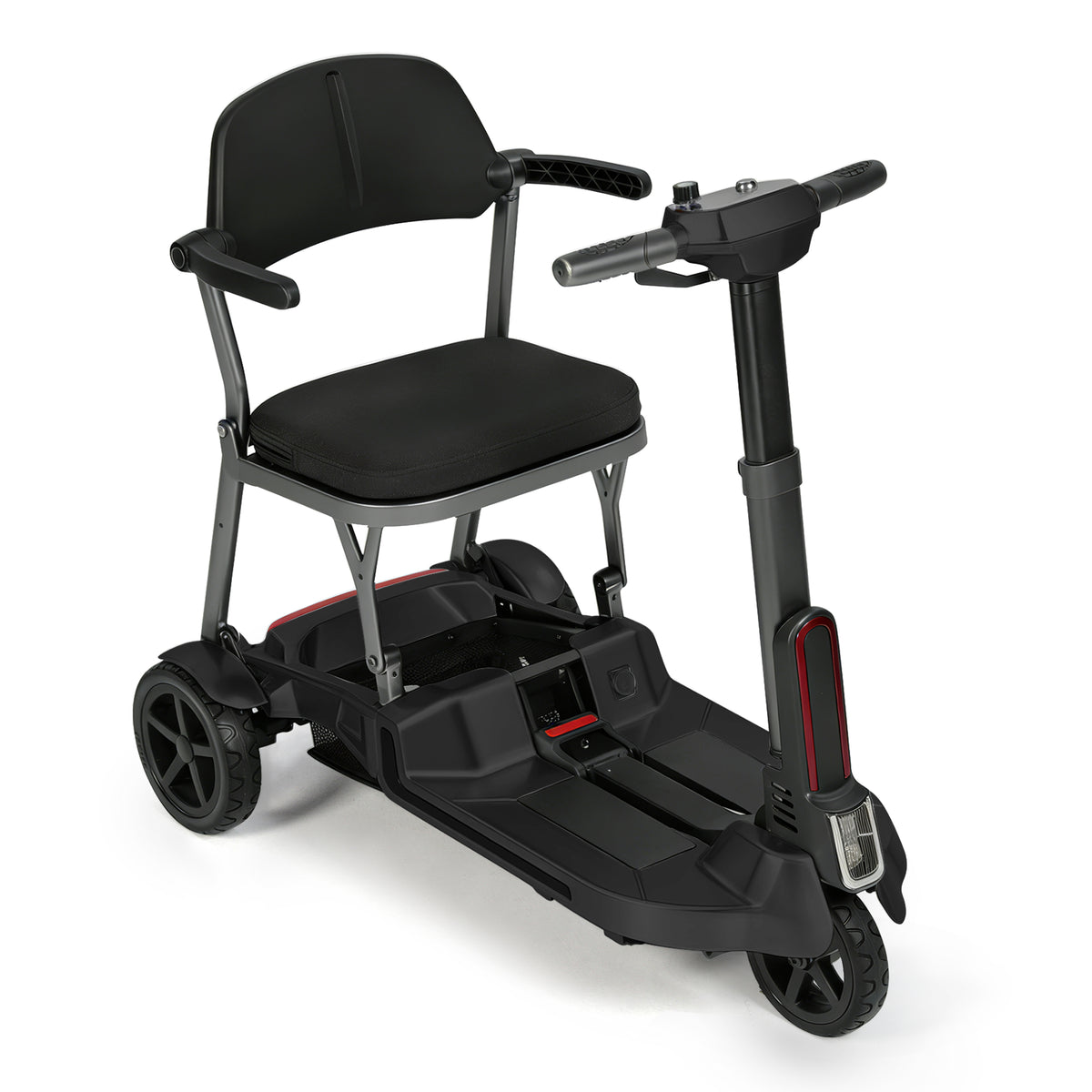 Mbxcooter 30 lbs Lightweight Foldable Mobility Scooter for Seniors & Adults, Portable 3-Wheel Electric Travel Scooter with 33" Turning Radius, Dual Airline-Approved Lithium Batteries, 20–32 Mile Range,Black