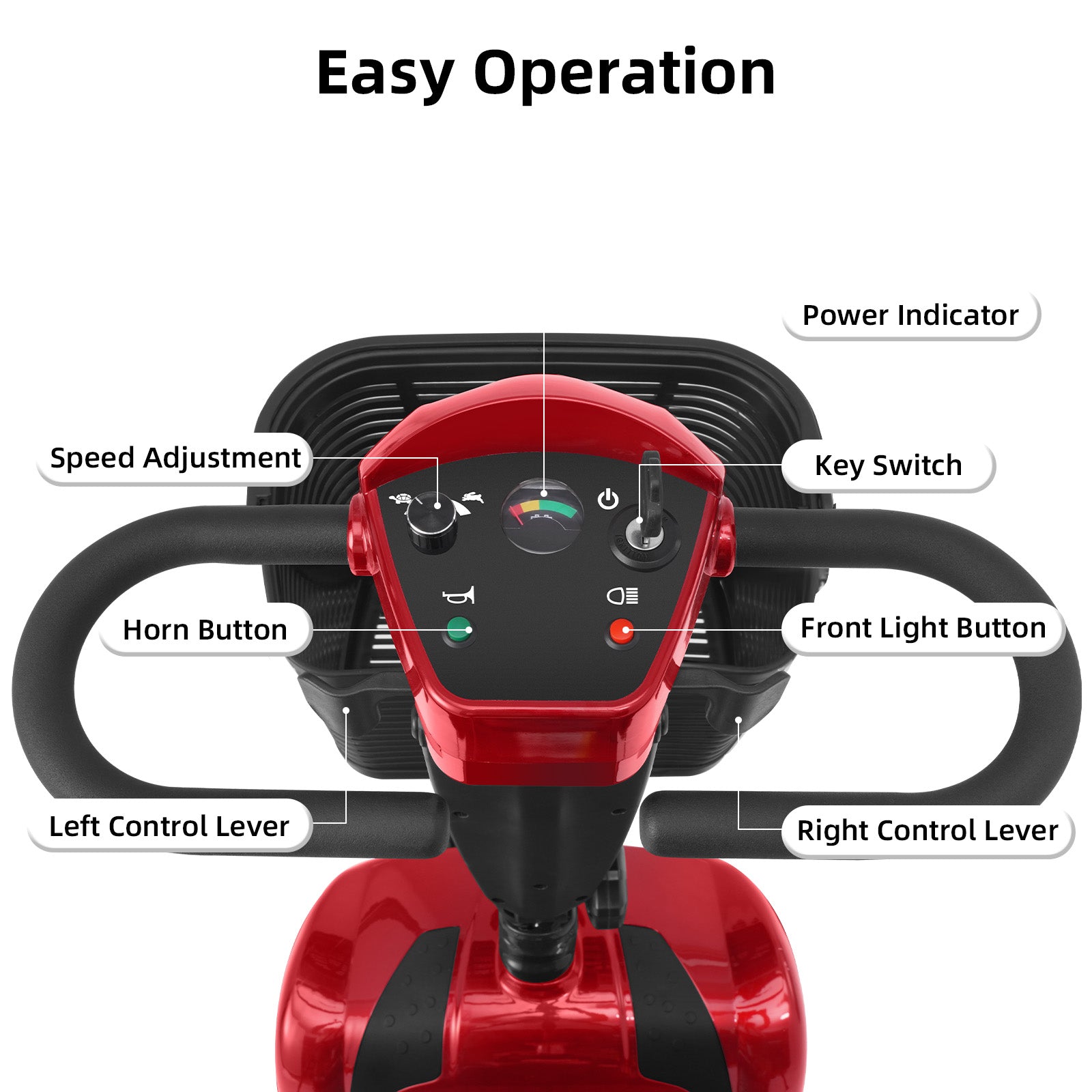 Ecomobi MS02 4-Wheel Mobility Scooter for Seniors – 30-Mile Range | 7 MPH Top Speed