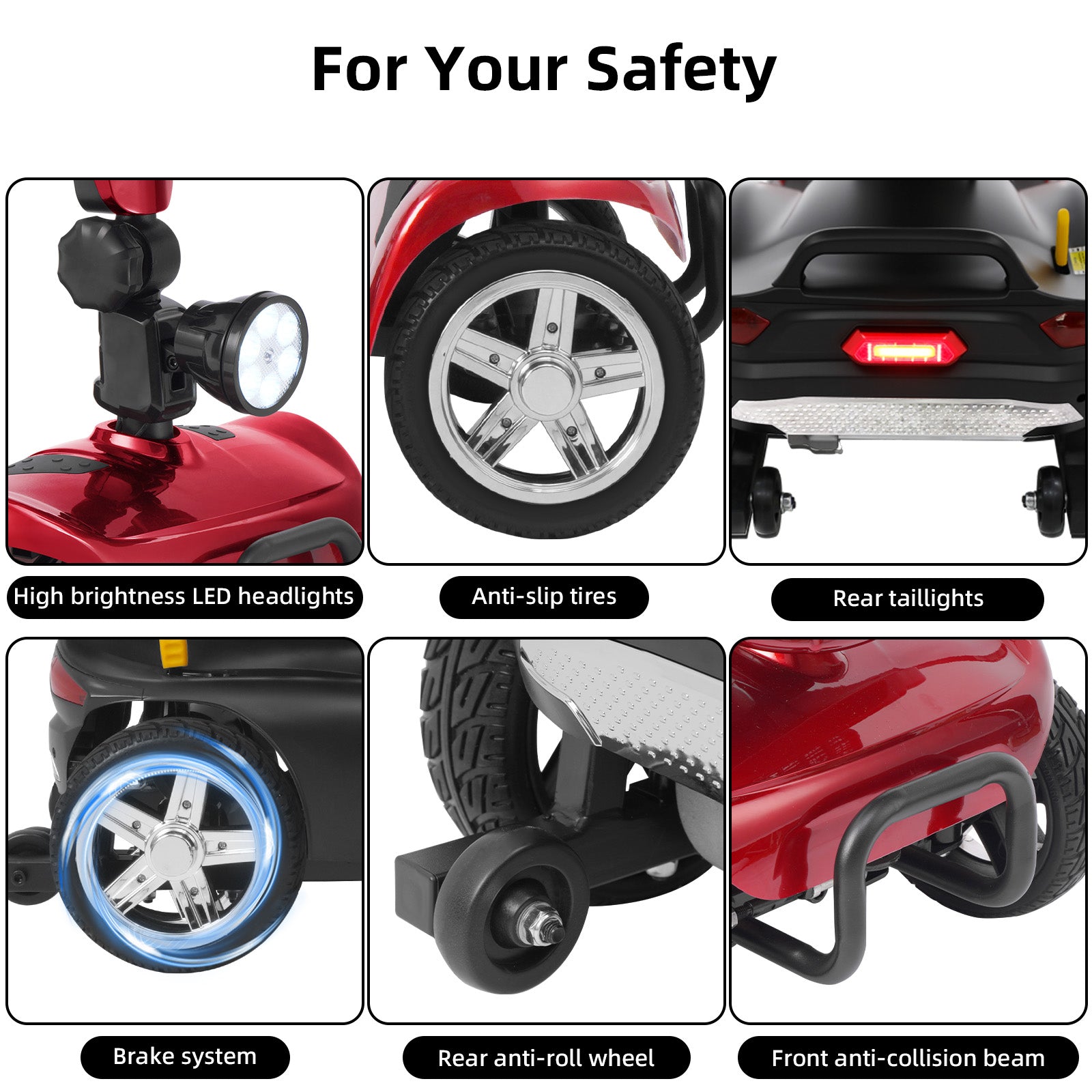 Ecomobi MS02 4-Wheel Mobility Scooter for Seniors – 30-Mile Range | 7 MPH Top Speed