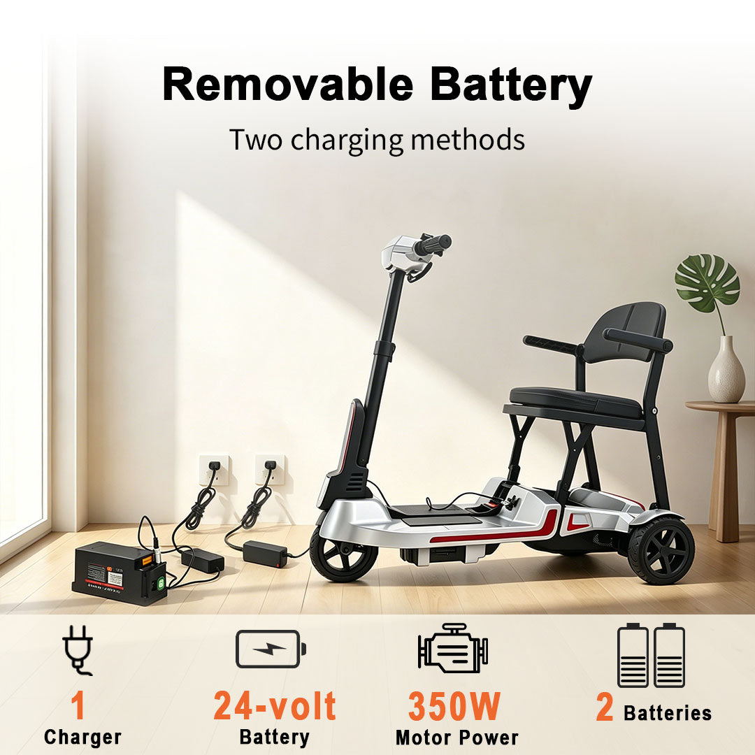 Ecomobi M3 30 lbs Lightweight Foldable Mobility Scooter for Seniors – Up to 32-Mile Long Range