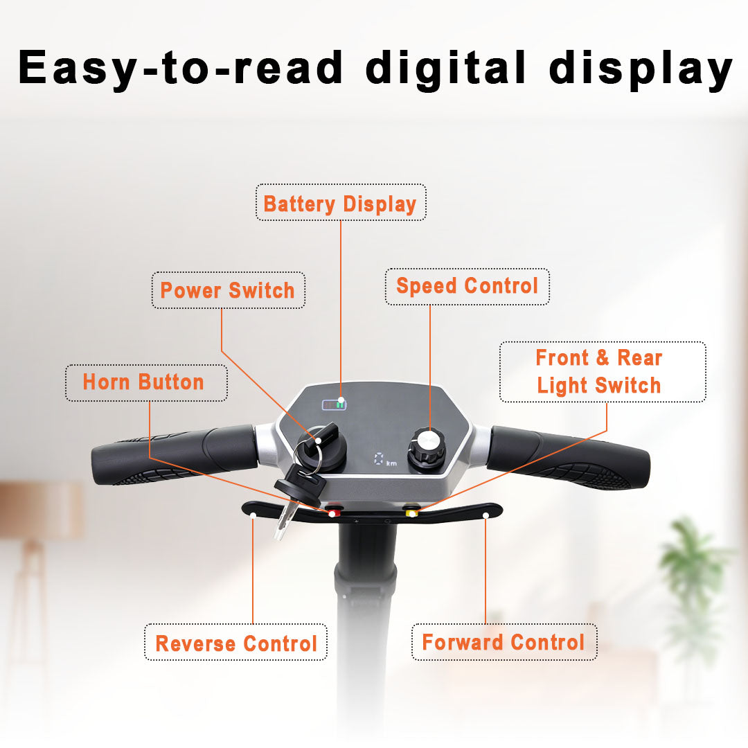 【Introducing the All-New】ECOMOBI M3 Lightweight Foldable Mobility Scooter for Seniors – 30 lbs, 33" Turning Radius, 20/32-Mile Range