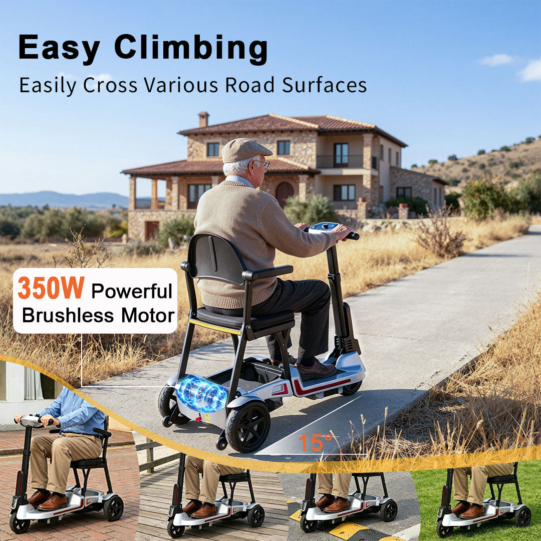 Ecomobi M3 30 lbs Lightweight Foldable Mobility Scooter for Seniors – Up to 32-Mile Long Range