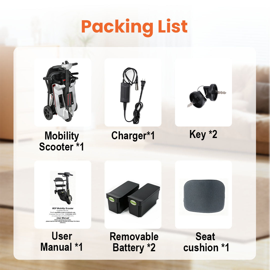 【Introducing the All-New】ECOMOBI M3 Lightweight Foldable Mobility Scooter for Seniors – 30 lbs, 33" Turning Radius, 20/32-Mile Range
