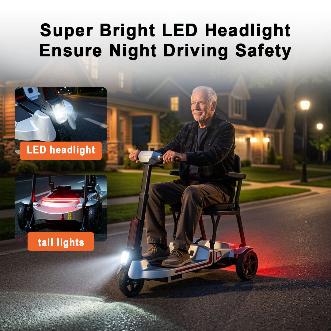 Ecomobi M3 30 lbs Lightweight Foldable Mobility Scooter for Seniors – Up to 32-Mile Long Range