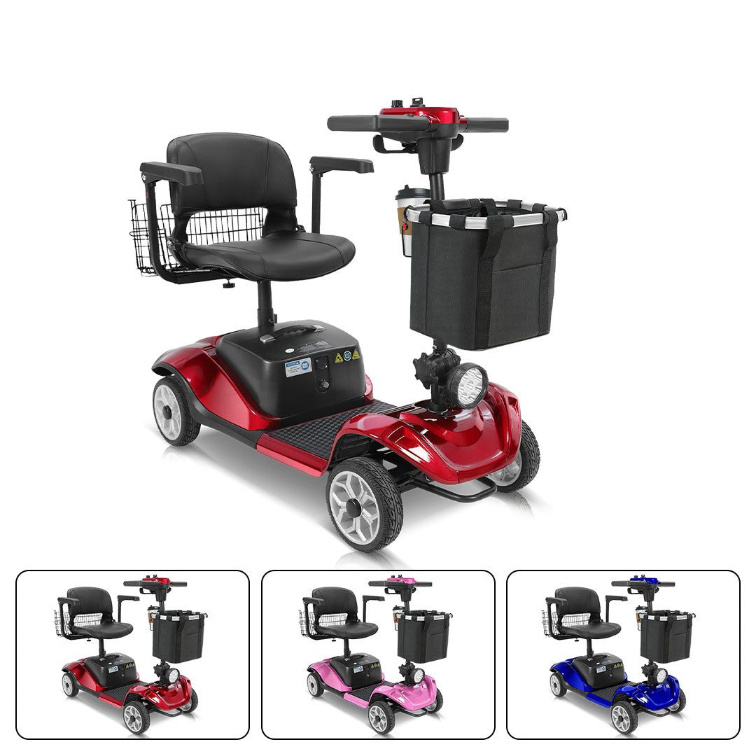 ECOMOBI M1 4-Wheel Foldable Mobility Scooter for Seniors – 15-Mile Range | 320 lbs Capacity