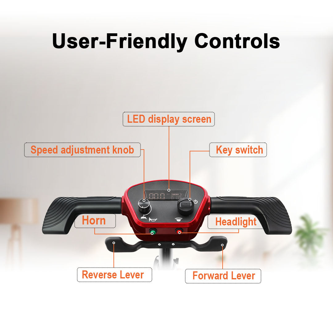 ECOMOBI MS02F-Ultra Automatic Folding Mobility Scooter for Seniors – 15-Mile Range | 330 lbs Capacity | Airline Approved