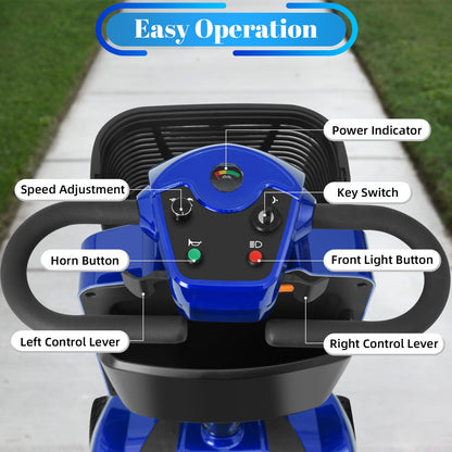 Ecomobi MS02Pro 4-Wheel Electric Scooter for Adults, 350W motor 15-Mile Range